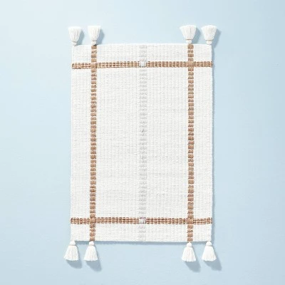 Bold Cross Stripes Tassel Rug Cream/Tan - Hearth & Hand™ With Magnolia 7 Bold Cross Stripes Tassel Rug Cream/Tan - Hearth & Hand™ With Magnolia - Image 5