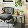Square Faux Concrete & Metal Outdoor Accent Table - Dark Gray - Hearth & Hand™ With Magnolia -Hearth & Hand With Magnolia Shop GUEST c7fe8f91 ad97 43b7 aea1 23e15bee1778