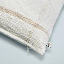 12"x30" Open Grid Lines Lumbar Throw Pillow Cream/Taupe - Hearth & Hand™ With Magnolia 7 12"x30" Open Grid Lines Lumbar Throw Pillow Cream/Taupe - Hearth & Hand™ With Magnolia -Hearth & Hand With Magnolia Shop GUEST cca4d0e7 7a26 469b 8704 00e59eb960cf