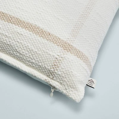 12"x30" Open Grid Lines Lumbar Throw Pillow Cream/Taupe - Hearth & Hand™ With Magnolia 5 12"x30" Open Grid Lines Lumbar Throw Pillow Cream/Taupe - Hearth & Hand™ With Magnolia - Image 3