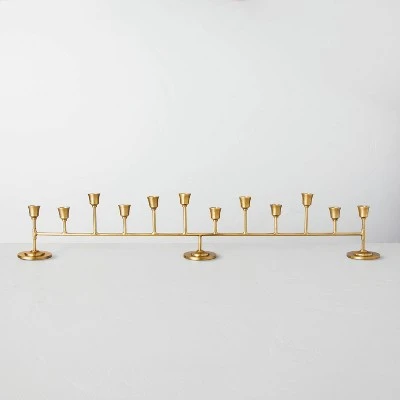 Antiqued Metal Taper Candelabra Brass Finish - Hearth & Hand™ With Magnolia 7 Antiqued Metal Taper Candelabra Brass Finish - Hearth & Hand™ With Magnolia - Image 5