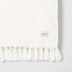 Knotted Fringe Throw Blanket White - Hearth & Hand™ With Magnolia