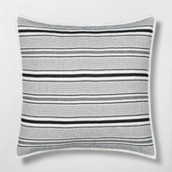 Textured Stripe Pillow Sham Dark Gray/Cream - Hearth & Hand™ With Magnolia -Hearth & Hand With Magnolia Shop GUEST e5d23bbb adcc 4d87 a960 dc48647436f7