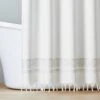 Embroidered Border Stripe Woven Shower Curtain Taupe - Hearth & Hand™ With Magnolia