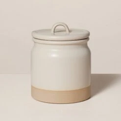 Dry Goods Stoneware Crock Canister Warm Gray/Clay - Hearth & Hand™ With Magnolia 12 Dry Goods Stoneware Crock Canister Warm Gray/Clay - Hearth & Hand™ With Magnolia -Hearth & Hand With Magnolia Shop GUEST e8cc15f8 eba3 440d 8e23 4974c4232203