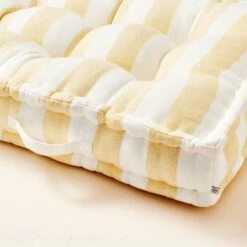 Bold Stripe Indoor/Outdoor French Floor Cushion Gold/Cream - Hearth & Hand™ With Magnolia -Hearth & Hand With Magnolia Shop GUEST ea808b39 8085 407e 9032 7540289c1f55