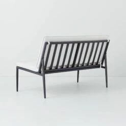 Cushioned Metal Outdoor Loveseat - Cream/Black - Hearth & Hand™ With Magnolia -Hearth & Hand With Magnolia Shop GUEST f204158e 1e80 40e7 9a77 d4b194db81f3