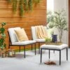 Cushioned Metal Outdoor Ottoman - Cream/Black - Hearth & Hand™ With Magnolia -Hearth & Hand With Magnolia Shop GUEST f6b3ca23 6085 4c6e 8320 cb3cdb1a179c 1