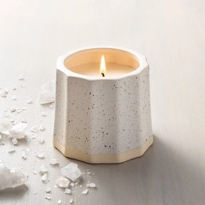 Wide Fluted Speckled Ceramic Salt Jar Candle Tonal Cream 11oz - Hearth & Hand™ With Magnolia 3 Wide Fluted Speckled Ceramic Salt Jar Candle Tonal Cream 11oz - Hearth & Hand™ With Magnolia